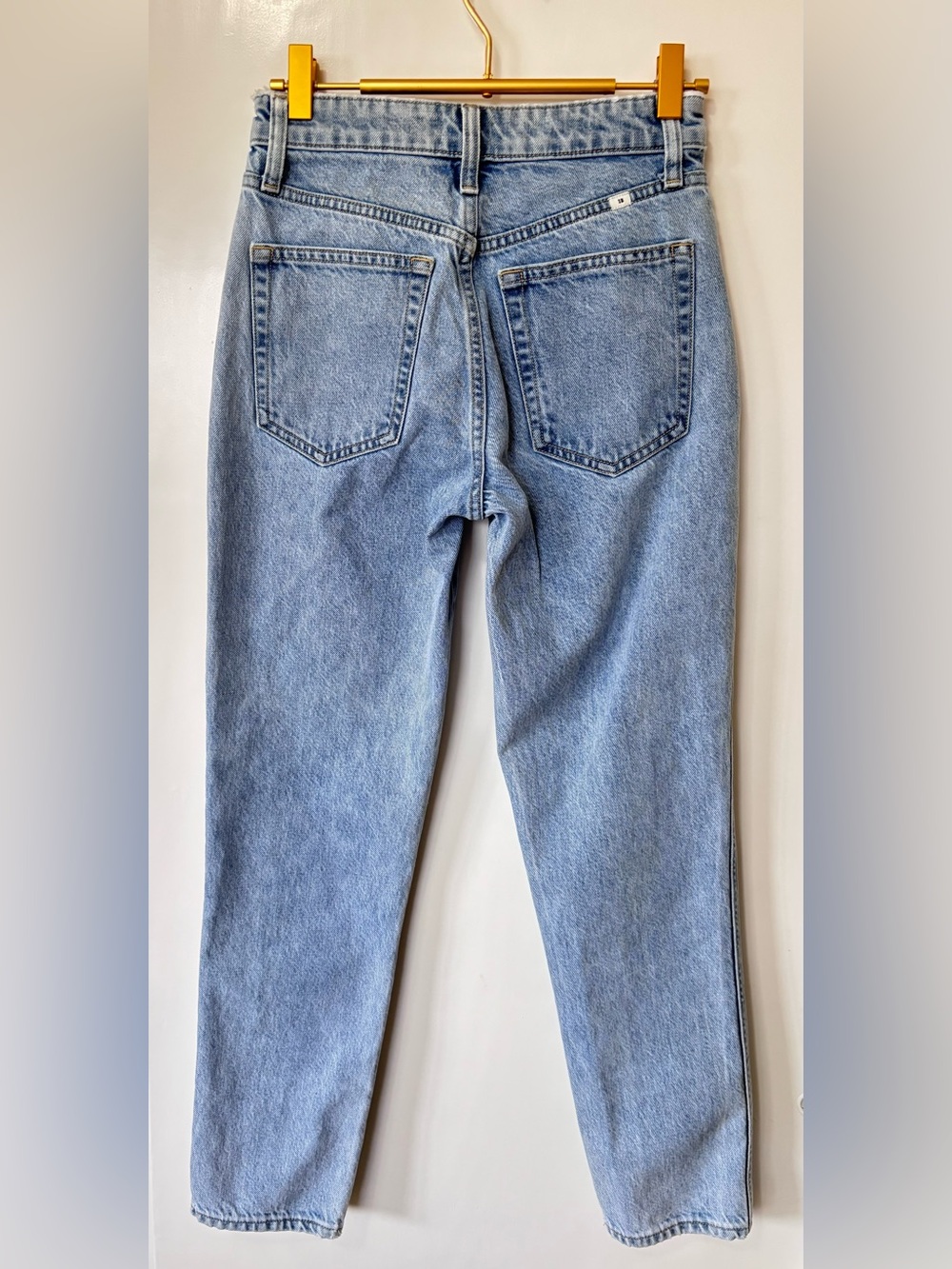 Sunday Best| ‘Mom’ Casual Straight-Leg Jeans Light Blue Stone Wash Denim Sz 00 - Picture 3 of 4